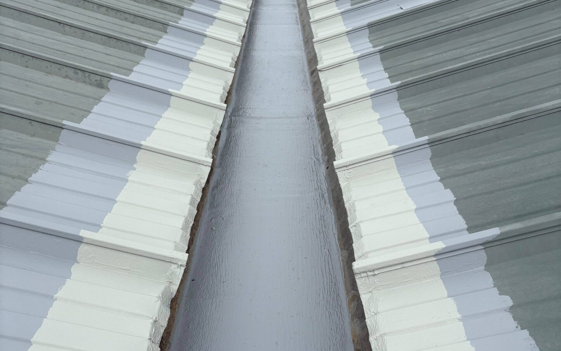 Delcote coated gutter run following refurbishment